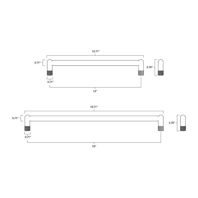 Hapny Home K1032-APPLC Knurled 18" Center to Center Modern Industrial