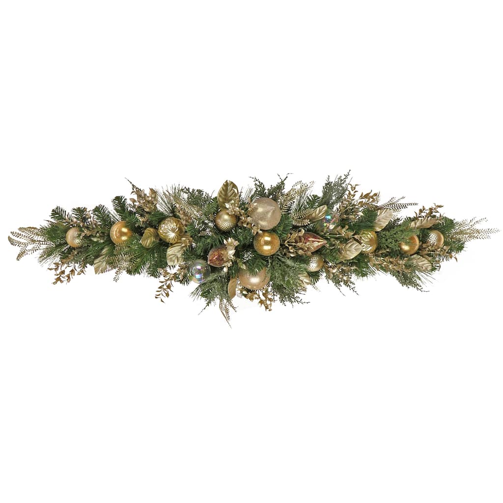 HGTV Home Collection Champagne Wishes Mantel Swag, Gold, 60in