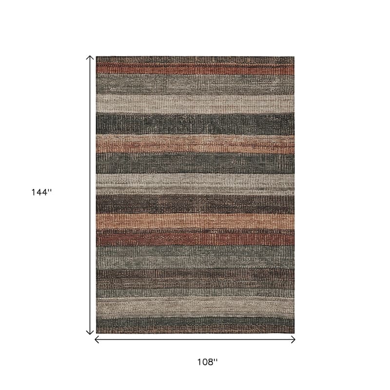 HomeRoots Striped Transitional Rectangle Outdoor Rug
