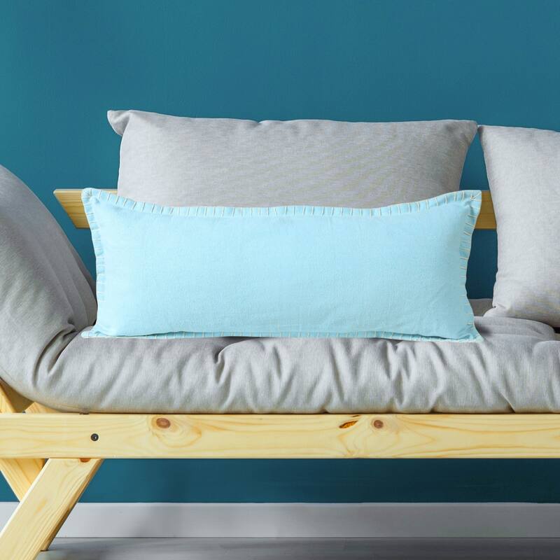Sevita Guapo Casual Solid Stitched Edge Cotton Throw Pillow
