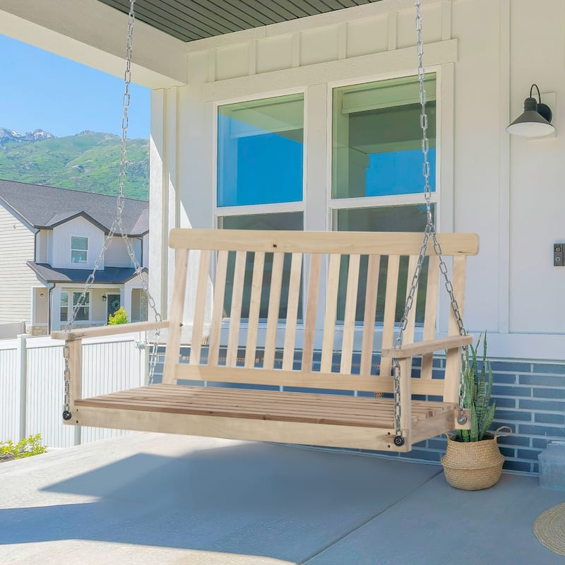 Wood 2-Seater Porch Swing with Chains