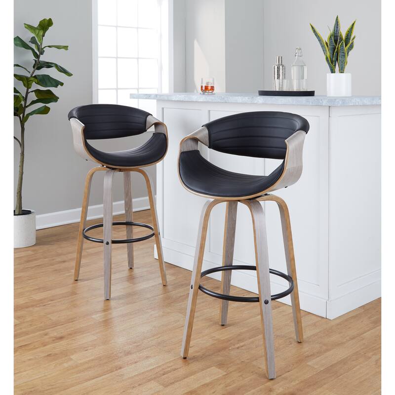 Carson Carrington Kanteborg 30" Fixed-Height Bar Stool with Round Footrest (Set of 2)