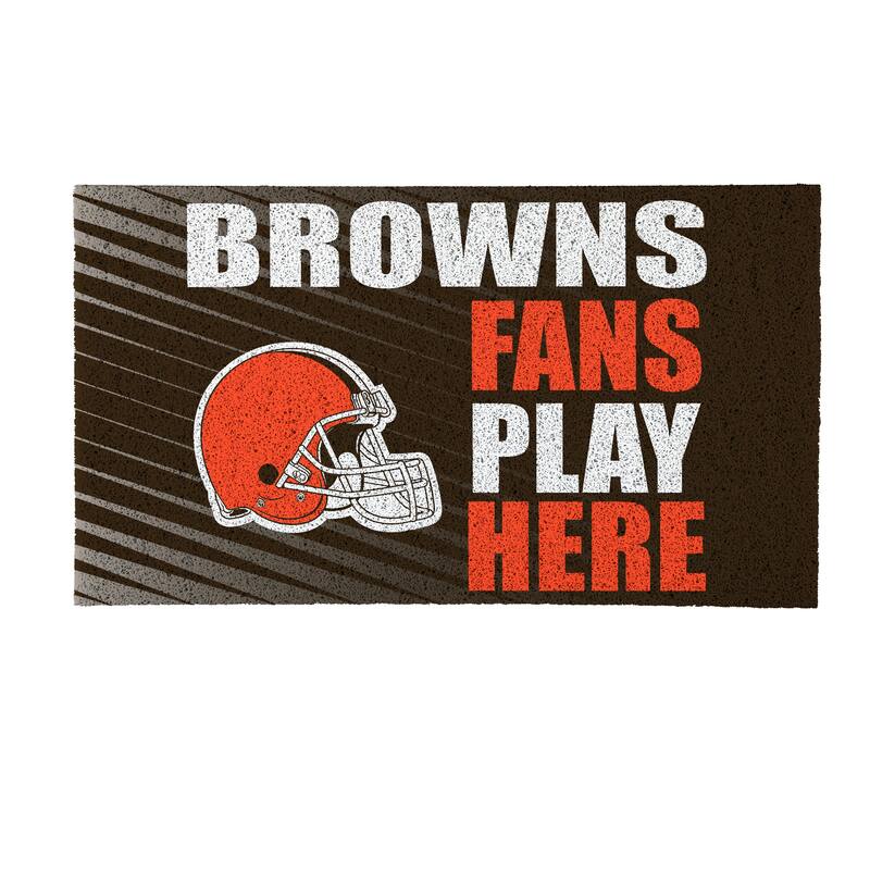 28 in. x 16 in. Cleveland Browns "Fans Play Here" PVC Door Mat