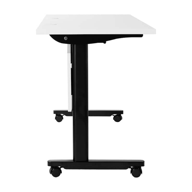 Commercial Nesting Flip Training Table with Steel Frame and T-Legs - 23.5"W x 72"D x 30"H