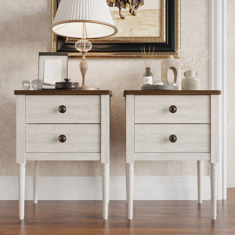 CraftPorch 3 Piece Bedroom Nightstands Set Classic Button Tufted Bed