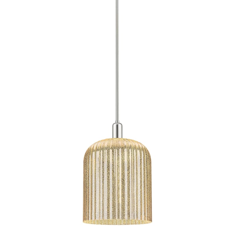 Innovations Lighting 716-1S-18-12 Bridal Veil Pendant Bridal Veil 12" - Polished Nickel / Mercury