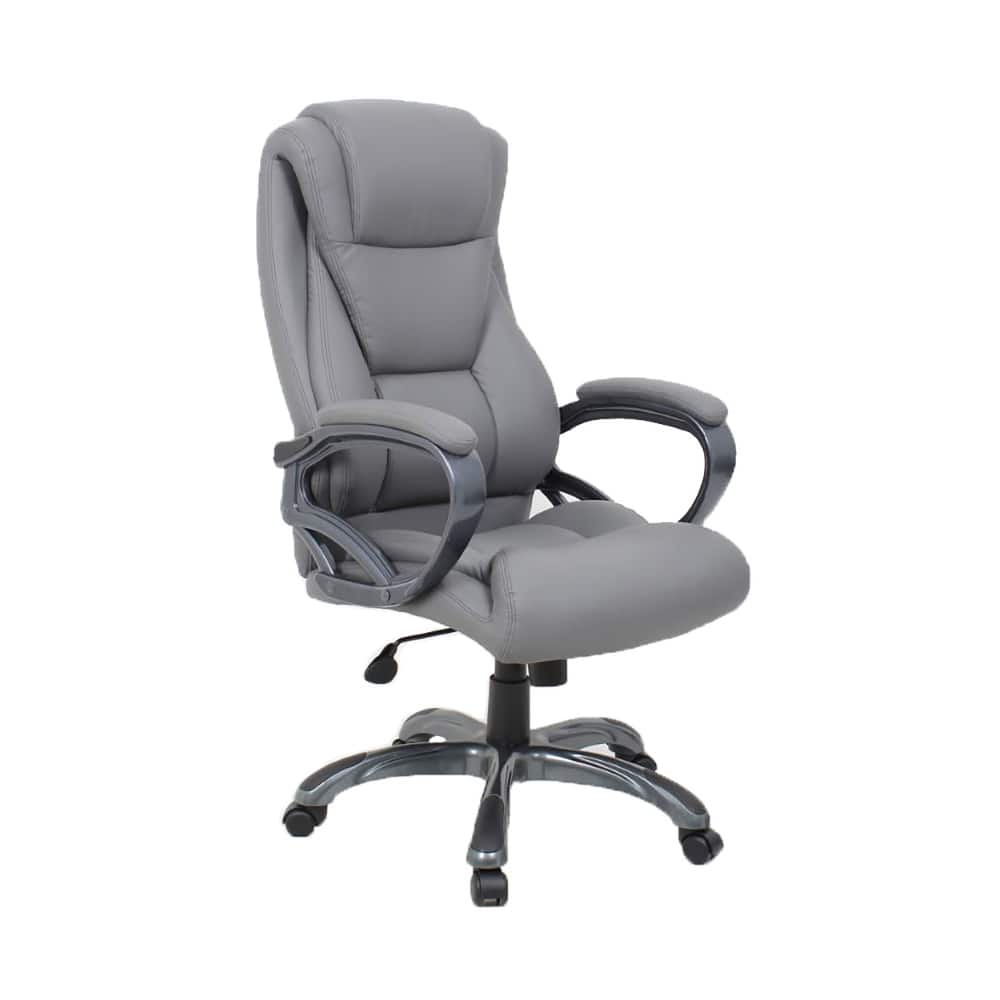 Rosier Grey Upholstered Office Chair with Casters