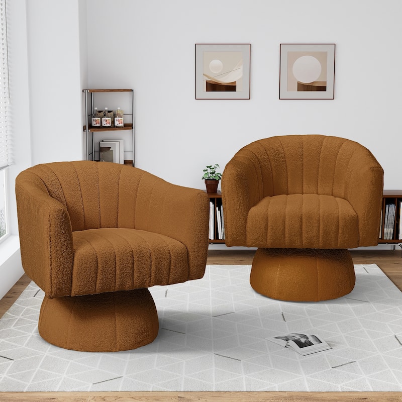 Ouyessir Oversized Modern Upholstered Barrel Chairs