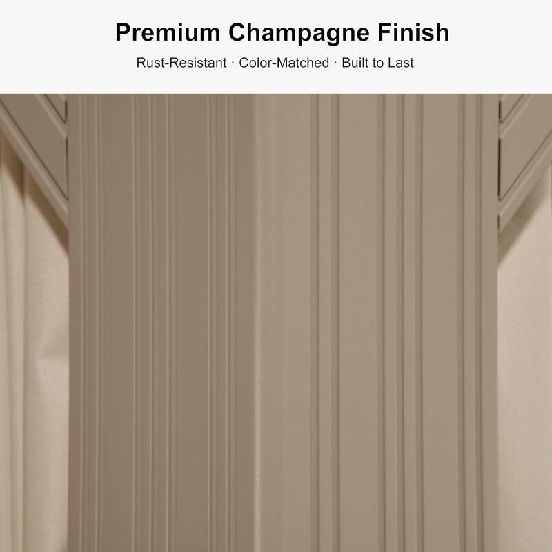 PURPLE LEAF Outdoor Hardtop Gazebo Pro Champagne Metal Frame Galvanized Steel Double Roof with Curtains and Netting for Poolside