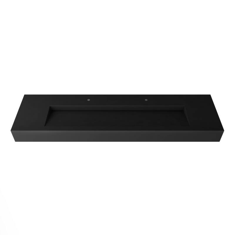 Pyramid Solid Surface 72-inch Bathroom Vanity Top - 72" - Black