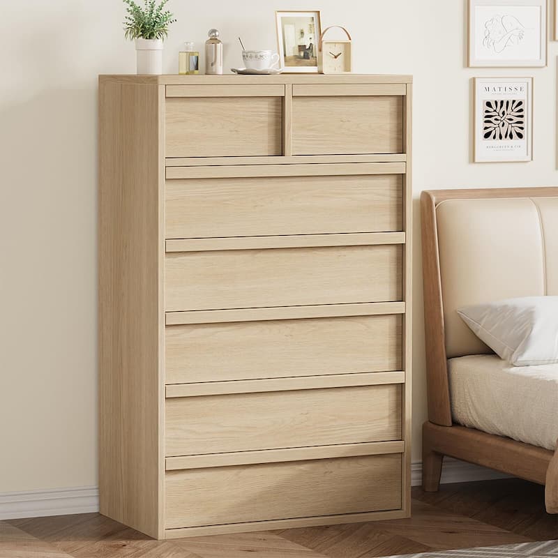 5/7 Drawer Dresser for Bedroom, Modern 5 Chest of Drawers Tall with Large Drawers Storage, Wooden Dresser Organizer