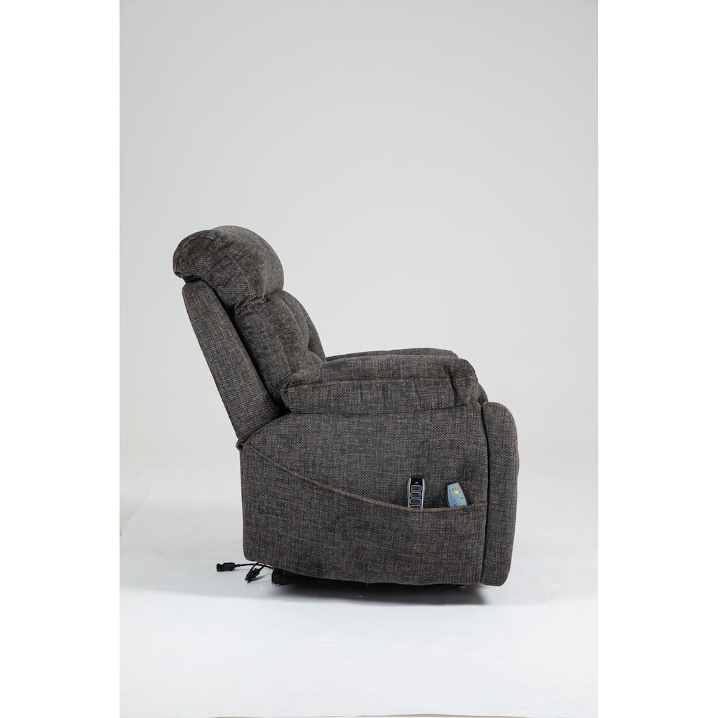 Power Lift Recliner Chair with Heat & Massage, Heavy Duty Recliner Chair with 2 Cup Holders & 2 Remote Controls