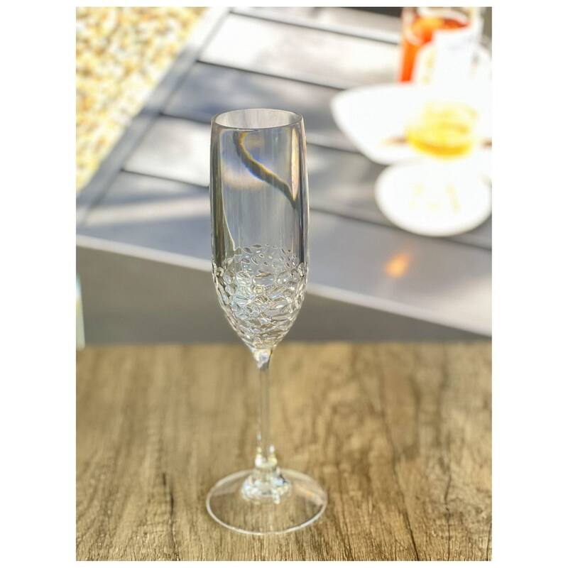 Tritan Lexington Plastic Champagne Flutes Set of 4 (6oz), Unbreakable, Wedding Champagne Flutes