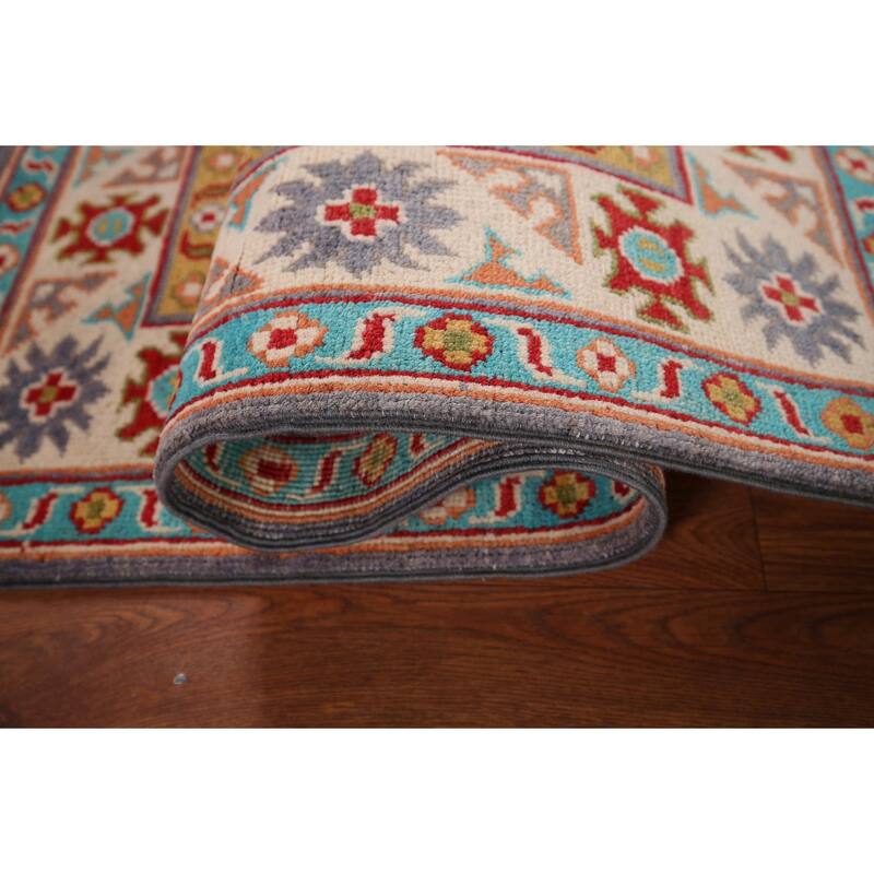 Blue Kazak Accent Rug Handmade Wool Carpet - 2'9" x 4'3"