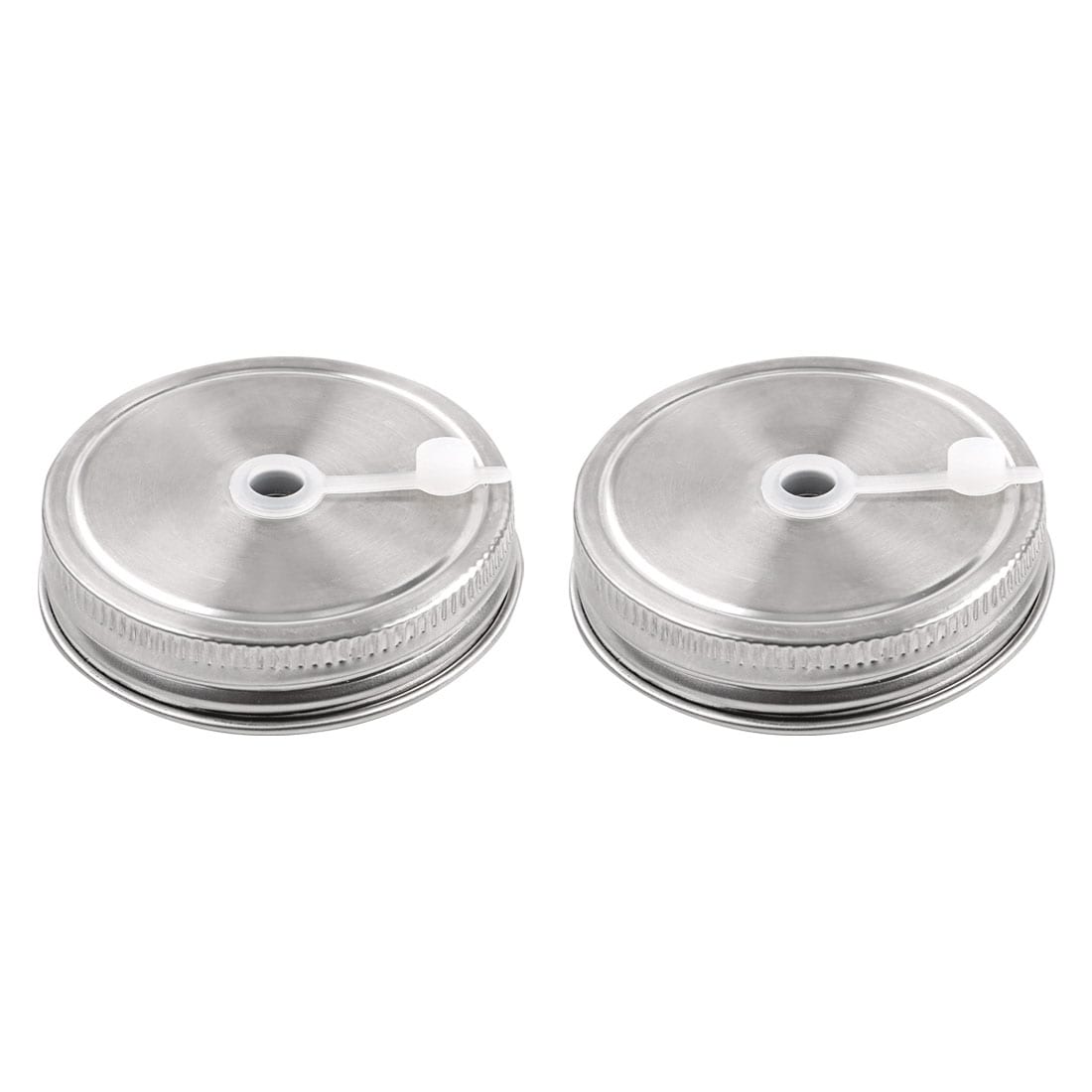 2pcs Stainless Steel Wide Mouth Mason Jar Lids with Straw Hole for Canning  Jar Caps Pink