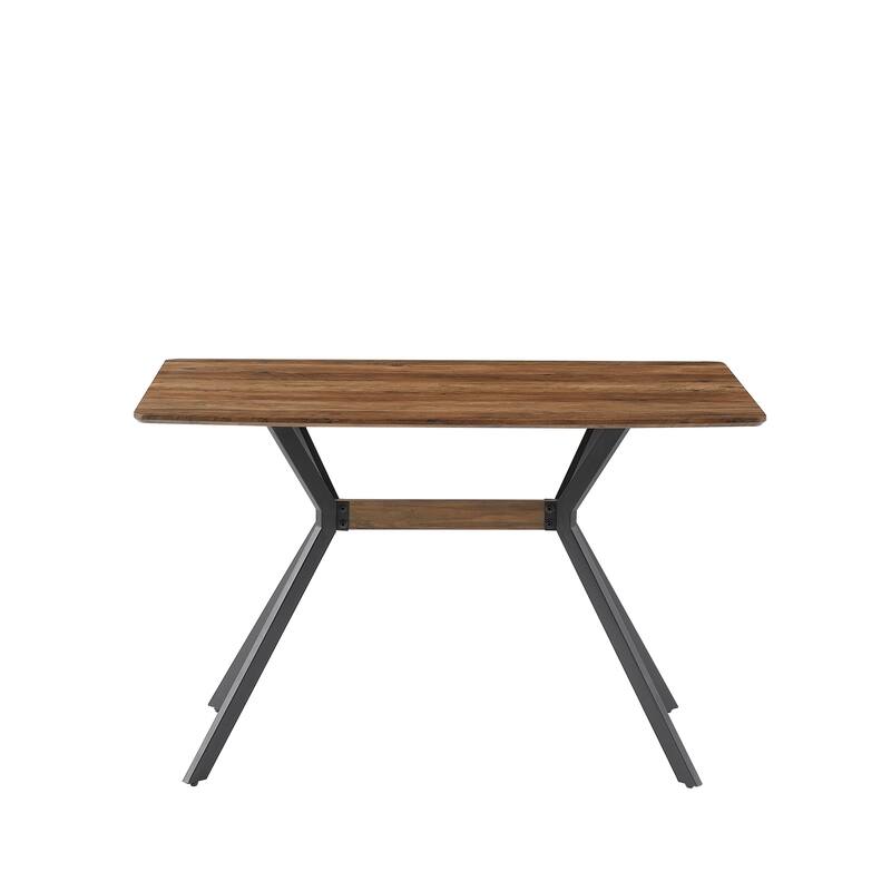 Modern Industrial Dining Table with Certified Wood and Child Safe Edges for Compact Open Plan Spaces