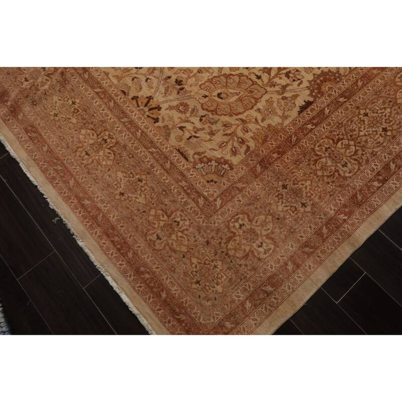 8'9''x11'8'' Traditional 250 KPSI Hand Knotted Beige Wool Area Rug - 8' 9'' x 11' 8''