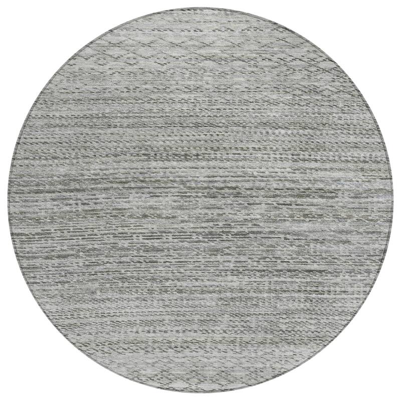 Machine Washable Indoor/Outdoor Modern Trellis Chantille Rug