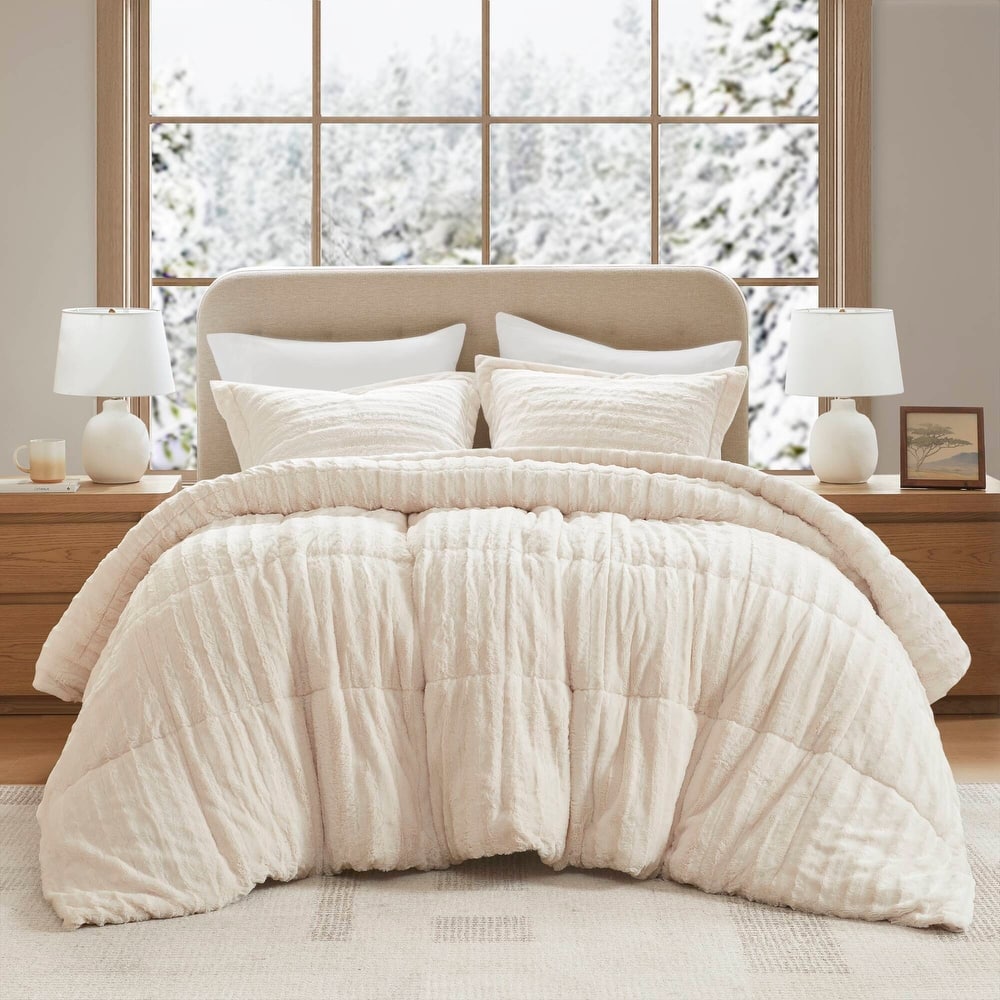 Madison Park York Faux Fur Comforter Mini Set