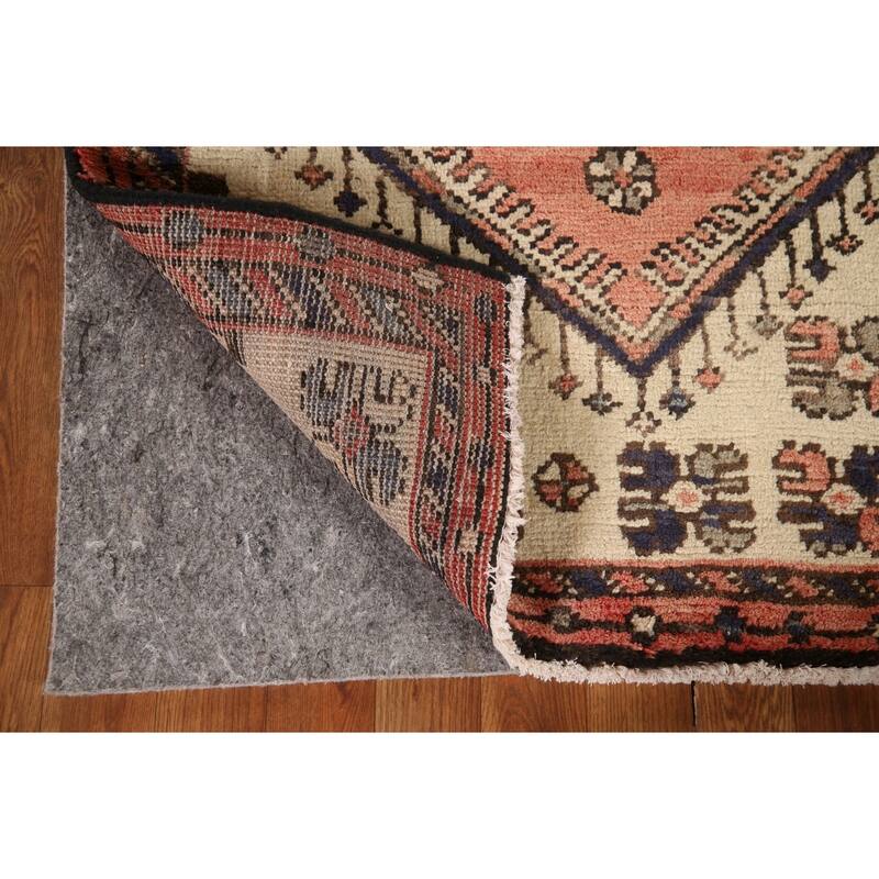 Geometric Bakhtiari Persian Vintage Runner Rug Handmade Wool Carpet - 3'1"x 9'1"