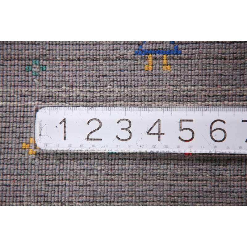 Gray Gabbeh Oriental Area Rug Handmade Wool Carpet - 8'2" x 9'8"