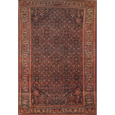 Pre-1900 Antique Vegetable Dye Senneh Persian Rug Handmade Wool Carpet - 4'0" x 6'1"