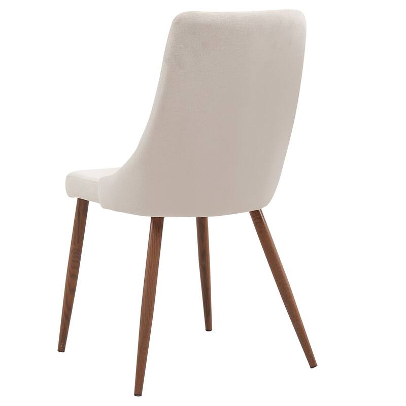 Set of 2 Beige and Brown Contemporary Side Chairs 35.75"