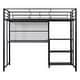 preview thumbnail 4 of 7, Black Twin Size Metal Loft Bed with Desk, Shelves, and Ladder