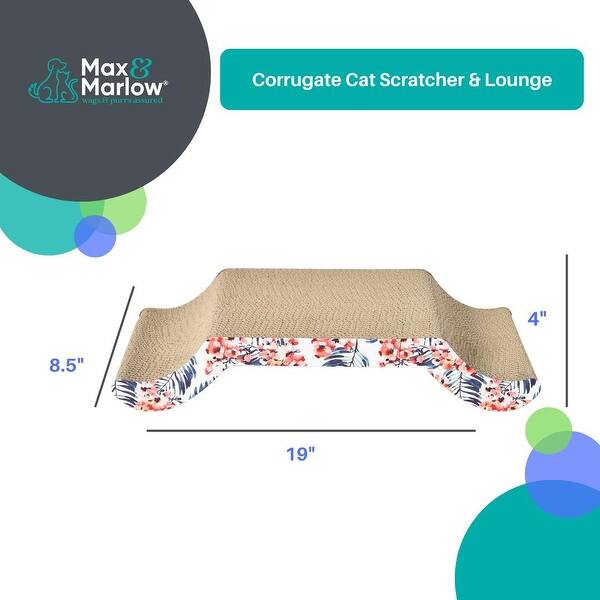 Max & Marlow Curled Side Corrugate Cat Scratcher and Lounging Board