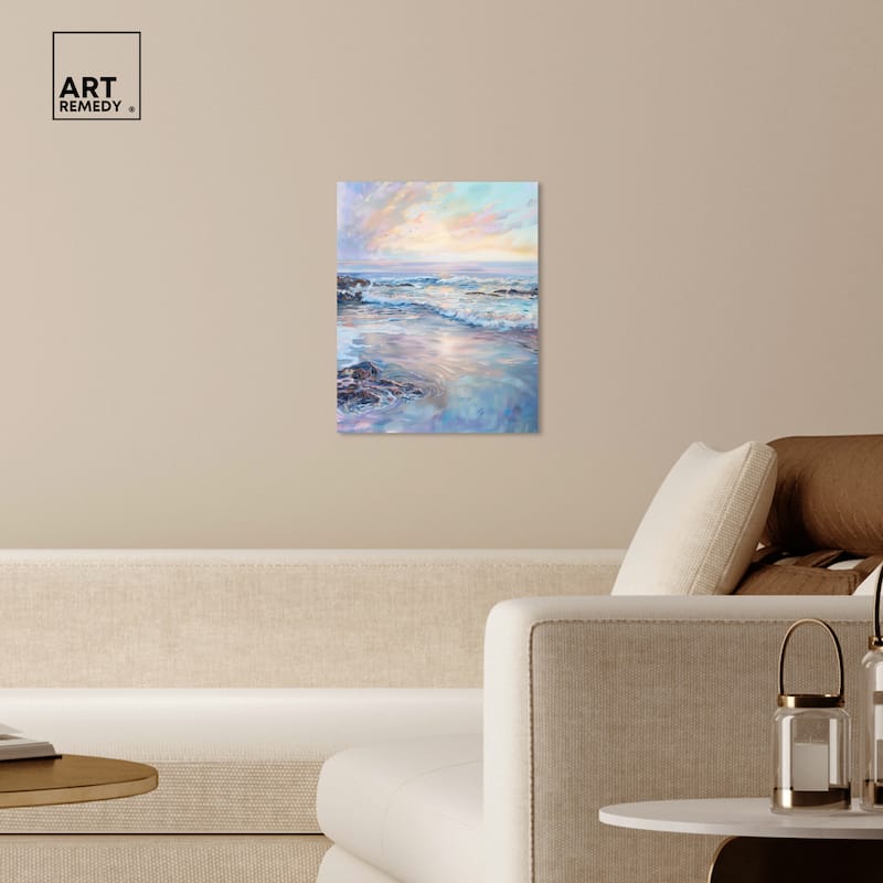Art Remedy Dreamy Shoreline Gallery Wrapped Sailing 1 Piece Canvas Wall Art