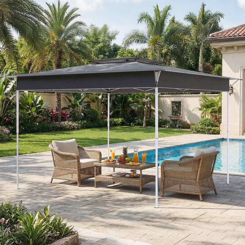 11x11 Pop Up Canopy Tent with Center Lock, UPF 50+ Outdoor Shade, Easy Up Patio Tent for Parties & Camping, Includes Rolling Bag