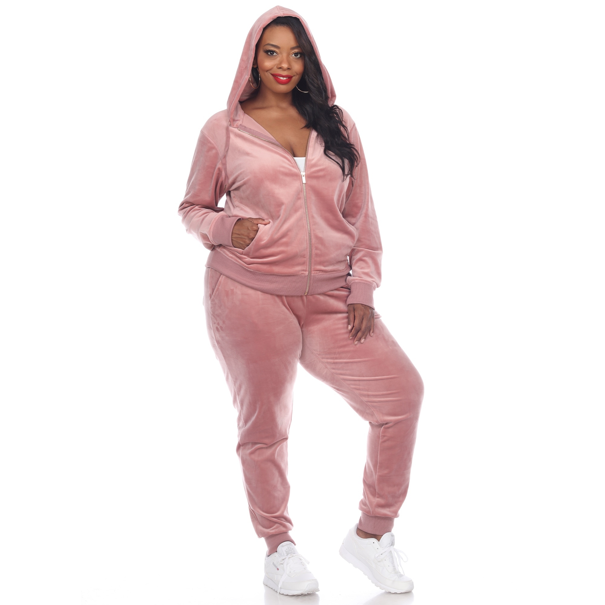 White mark velour jogging suit Clearance