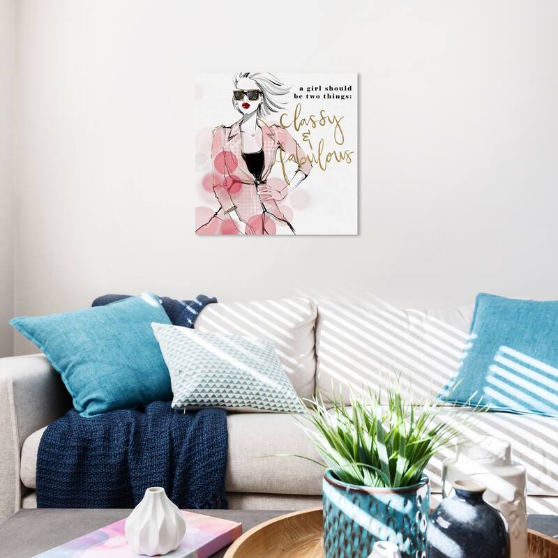 Wynwood Studio Canvas Fashion and Glam Classy and Fabulous Sunglasses Pink and Light Pink Glam Wall Art Canvas Print - 20 x 20