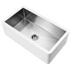preview thumbnail 10 of 10, ANZZI Apollo Matte White Solid Surface Farmhouse 36 in. Single Bowl Kitchen Sink with Stainless Steel Interior