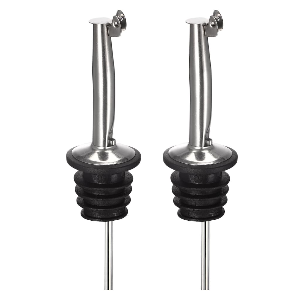 2pcs Stainless Steel Liquor Bottle Pourers for Wine Olive Oil Bottles