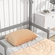 preview thumbnail 4 of 19, Twin House-Shaped Headboard Floor Bed with Handrails ,slats
