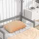 preview thumbnail 12 of 24, Twin Size Pine Wood House-Shaped Headboard Floor Bed with Handrails and Slats