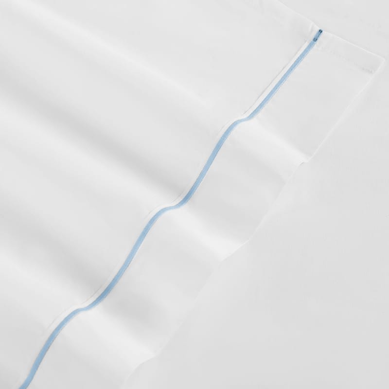 Tommy Hilfiger Hem Stripe Solid Cotton Sheet Set