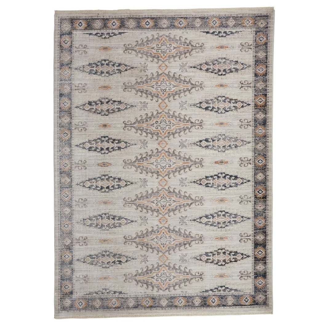 Xawa Floral Traditional Non Skid Stain Resistant Woven Area Rug By HomeRoots - 4' x 6'