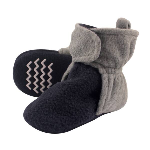 slide 1 of 1, Hudson Baby Infant and Toddler Boy Cozy Fleece Booties, Navy Heather Gray Navy Heather Gray - 2