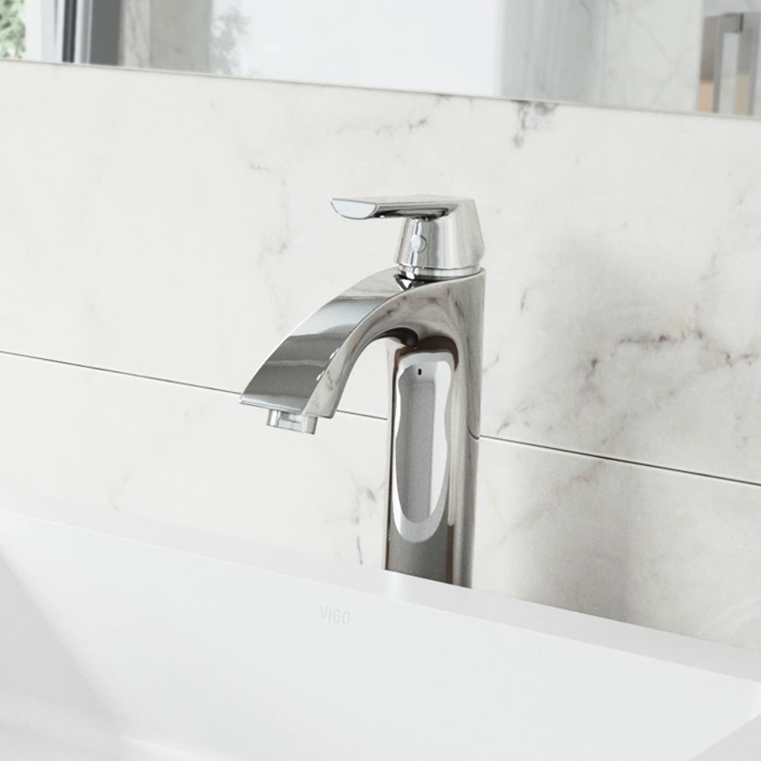 VIGO Linus 12" H Single Handle Single Hole Bathroom Vessel Faucet