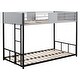 preview thumbnail 11 of 12, Durable Twin Over Twin Separatable Metal Bunk Bed with Vent Board,Safety Guardrail