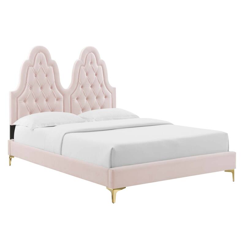 Alexandria Tufted Performance Velvet King Platform Bed