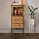preview thumbnail 10 of 32, Sleek Metal Cabinet Storage with 3 Drawers