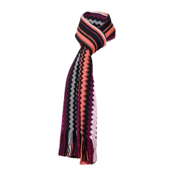 Missoni Autumn Reds Long Mix Zigzag Pattern Scarf - 20-71. Opens flyout.