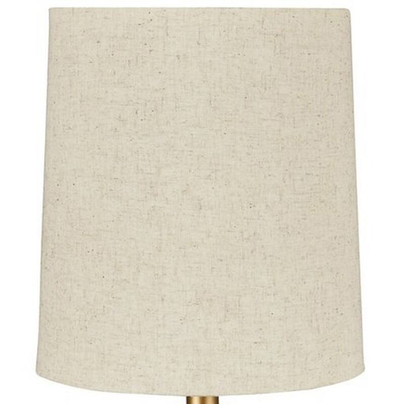 Pot Bellied Metal Table Lamp with Textured Golden Embellishment, White
