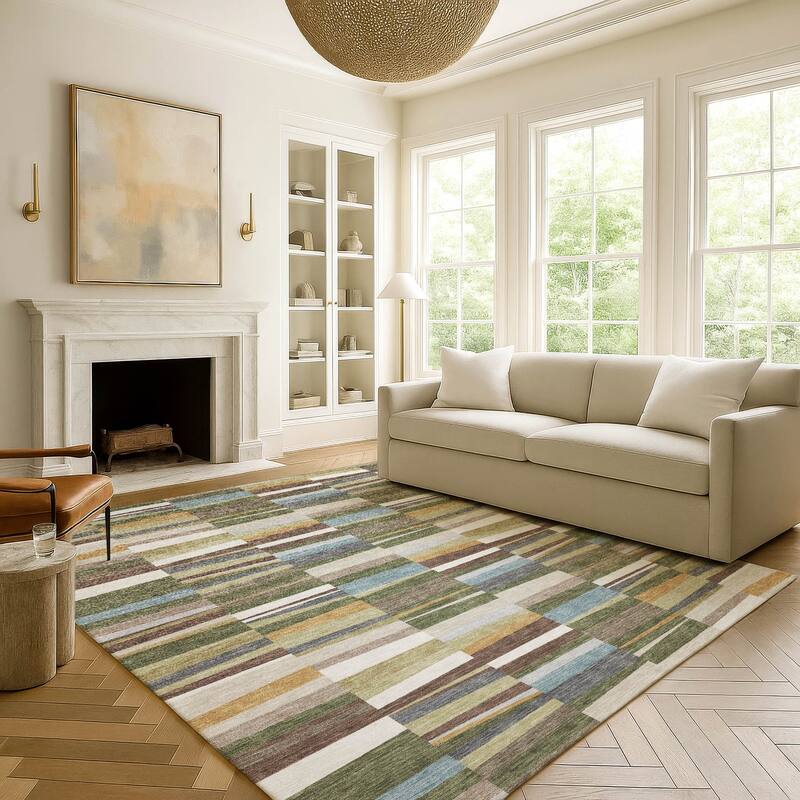 Machine Washable Indoor/ Outdoor Modern Antonito Chantille Rug