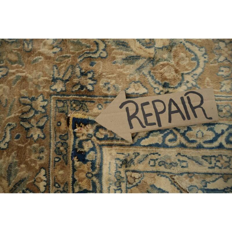 Hand Knotted Oriental 100% Wool Carpet Traditional All-Over Beige & Ivories Kerman Area Rug - 16' 1'' X 11' 2''