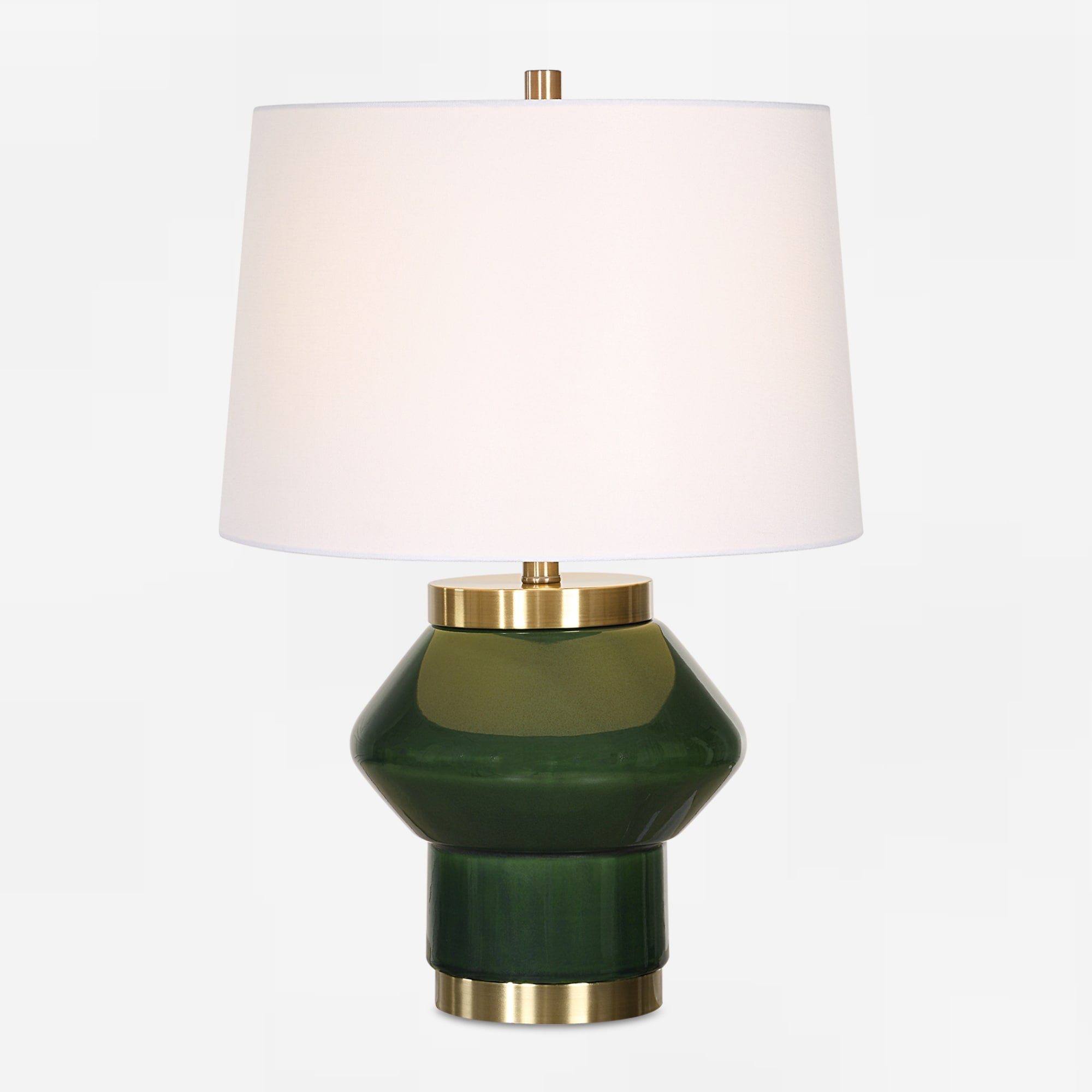 Ceramic Base Table Lamp with Tapered Shade - 32" - Jade Green