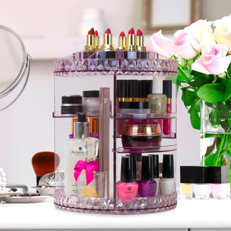 Makeup Organizer 360-Degree Rotating Cosmetic Storage Box
